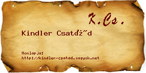Kindler Csatád névjegykártya